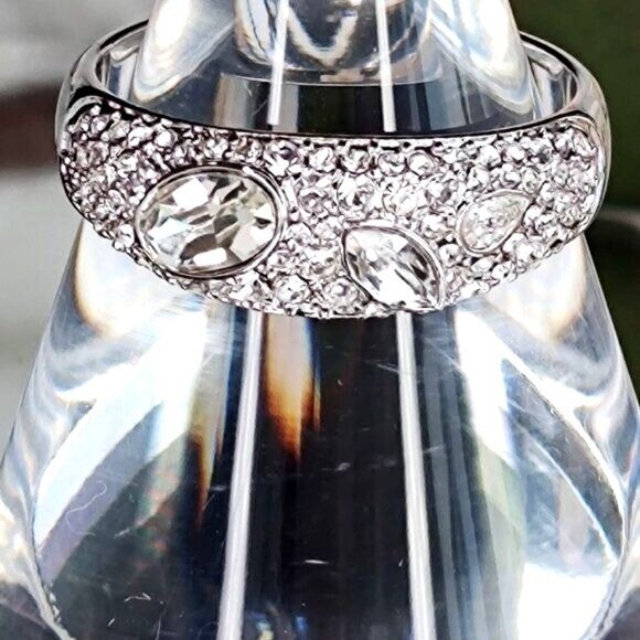 GORJANA Ring 9 Kingston Silver Crystals Bling Vintage Vibe Cocktail Ring - Picture 7 of 13